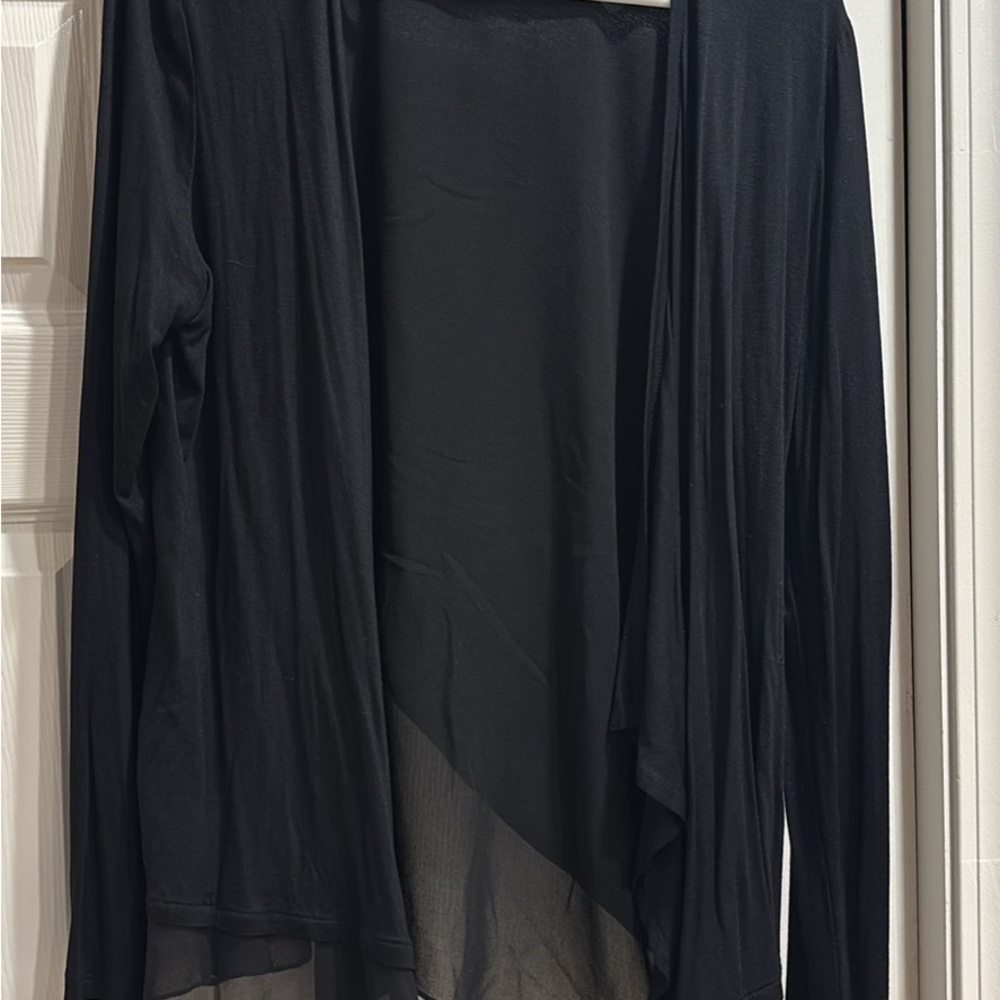 Worthington Black Sheer Cardigan